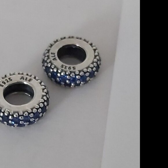 Pair of Pandora *Retired* SS Inspiration Within Spacer w/Blue Crystal 791359NCB - Picture 9 of 10